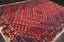 8'1" x 11'6" Machine Made 100% Wool Area Rug Red Made in USA