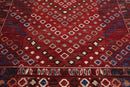 8'1" x 11'6" Machine Made 100% Wool Area Rug Red Made in USA