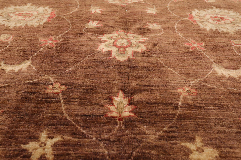 7'11" x 9'5" Hand Knotted 100% Wool Peshawar Traditional Oriental Area Rug Brown