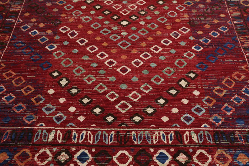 8'1" x 11'6" Machine Made 100% Wool Area Rug Red Made in USA