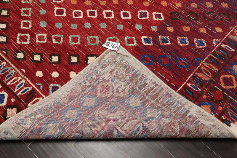 8'1" x 11'6" Machine Made 100% Wool Area Rug Red Made in USA