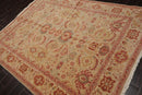 6’3” x 8’8" Authentic Hand Knotted Wool Turkish Oushak Oriental Area Rug Beige