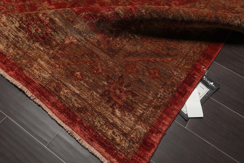 6'1" x 14'10" Hand Knotted Peshawar Palace Runner Silky Sheen 200 KPSI Area Rug Red