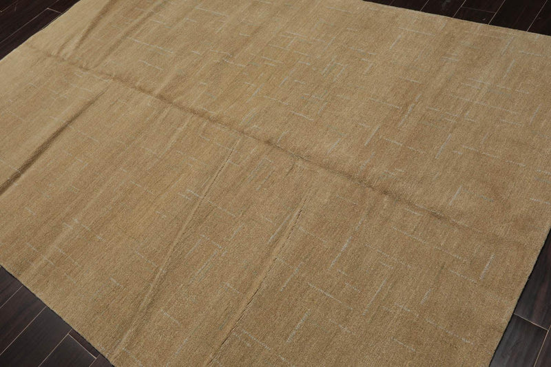 6’x8’10" Lapchi Hand Knotted Wool & Silk Heather Tibetan Oriental Area Rug Moss