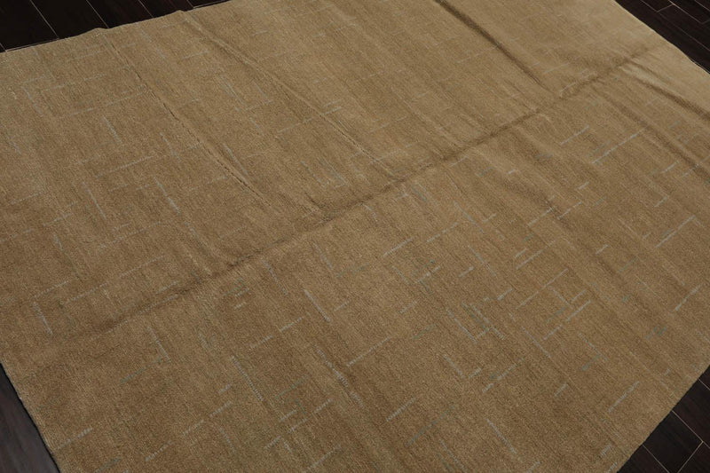 6’x8’10" Lapchi Hand Knotted Wool & Silk Heather Tibetan Oriental Area Rug Moss