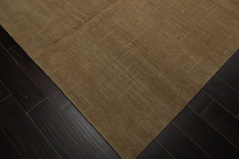 6’x8’10" Lapchi Hand Knotted Wool & Silk Heather Tibetan Oriental Area Rug Moss