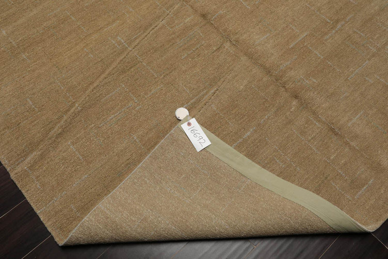 6’x8’10" Lapchi Hand Knotted Wool & Silk Heather Tibetan Oriental Area Rug Moss