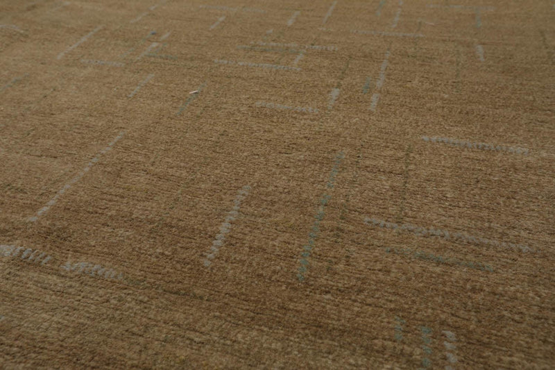 6’x8’10" Lapchi Hand Knotted Wool & Silk Heather Tibetan Oriental Area Rug Moss