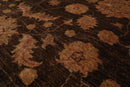 6'3" x 9'7" Hand Knotted Wool Peshawar Silky Sheen Oriental Area Rug Chocolate