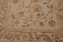6’x9’4"Hand Knotted 100% Wool French Aubusson Savonnerie Area Rug Beige