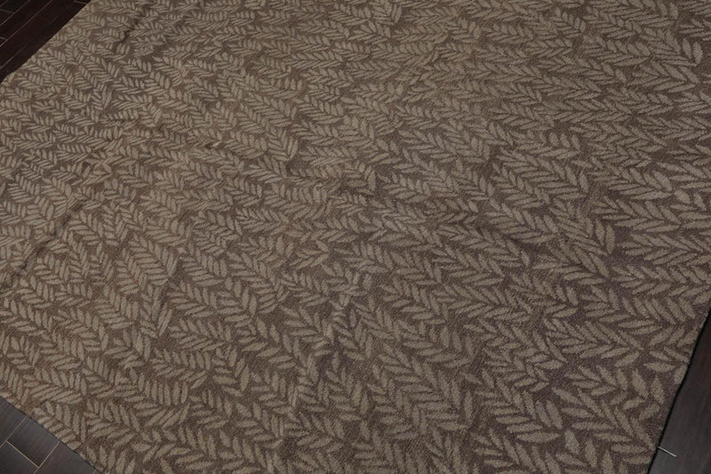 6'1" x 9' Lapchi Hand Knotted Wool Botanical Rosemary Tibetan Area Rug Taupe