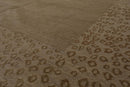 6'1" x 9' Lapchi Hand Knotted Wool & Silk Animal Print Tibetan Area Rug Beige