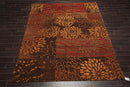 7'11"x 9'11" Hand Knotted Wool Modern Tibetan Area Rug Brown