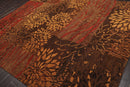 7'11"x 9'11" Hand Knotted Wool Modern Tibetan Area Rug Brown