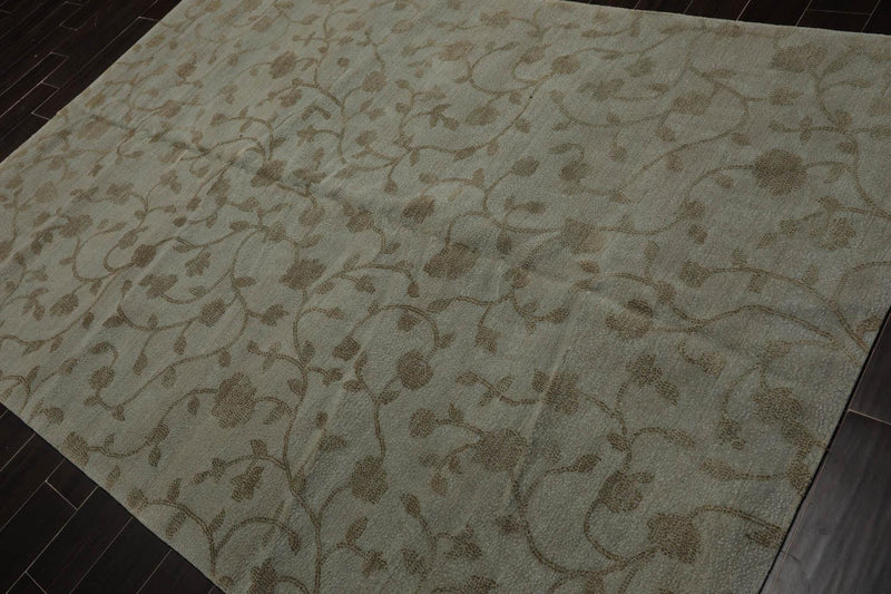 6’ x 9’2" Lapchi Hand Knotted 100% Wool Dropstitch Tibetan Area Rug Gray, Green