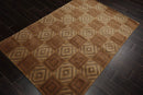 4x6 Brown Hand Knotted Tibetan 100% Wool Michaelian & Kohlberg Modern & Contemporary Oriental Area Rug