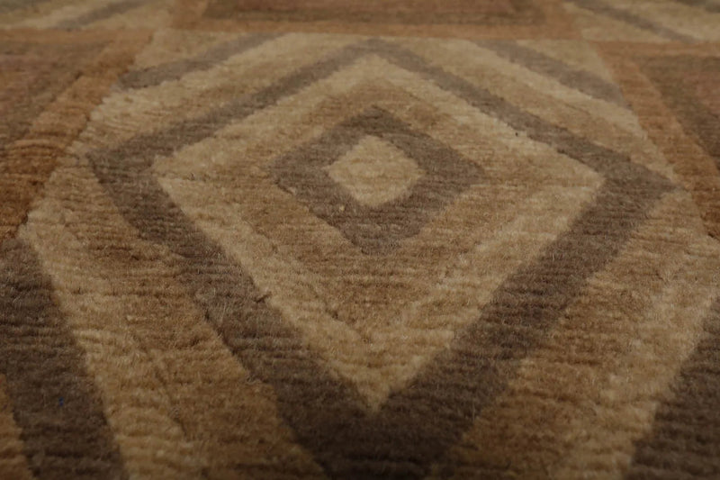 4x6 Brown Hand Knotted Tibetan 100% Wool Michaelian & Kohlberg Modern & Contemporary Oriental Area Rug