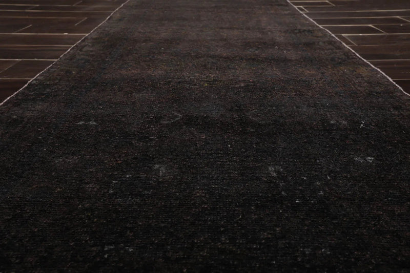 2' 6''x9' 10'' Runner Charcoal Hand Knotted Turkish Oushak 100% Wool Oushak Modern & Contemporary Oriental Area Rug