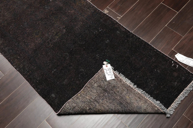 2' 6''x9' 10'' Runner Charcoal Hand Knotted Turkish Oushak 100% Wool Oushak Modern & Contemporary Oriental Area Rug
