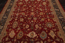 7’9”x10’4" Hand Knotted Wool Traditional Agra Oriental Area Rug Red Black