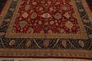 7’9”x10’4" Hand Knotted Wool Traditional Agra Oriental Area Rug Red Black
