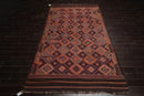 6'3''x12'3'' Brown Hand Knotted Flatweave Kilim 100% Wool Kilim Southwestern Oriental Area Rug