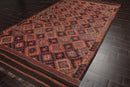 6'3''x12'3'' Brown Hand Knotted Flatweave Kilim 100% Wool Kilim Southwestern Oriental Area Rug