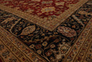 7’9”x10’4" Hand Knotted Wool Traditional Agra Oriental Area Rug Red Black