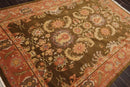5'10'' x 8'9" Hand Knotted Tibetan Wool Classic European Area Rug Olive