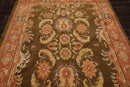 5'10'' x 8'9" Hand Knotted Tibetan Wool Classic European Area Rug Olive