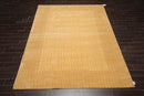 7'9" x 11' Contemporary Wool & Art Silk Modern Area Rug Tan & Beige