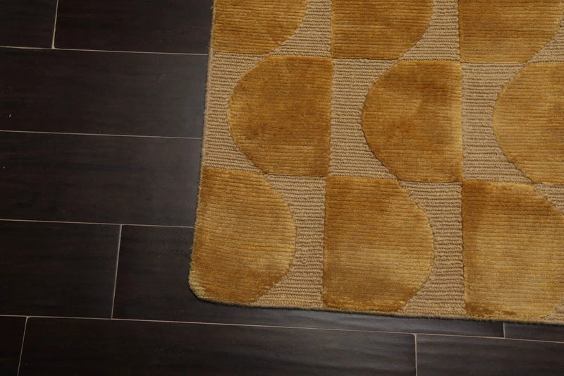 5x7 Gold Hand Knotted Tibetan 100% Wool Modern & Contemporary Oriental Area Rug