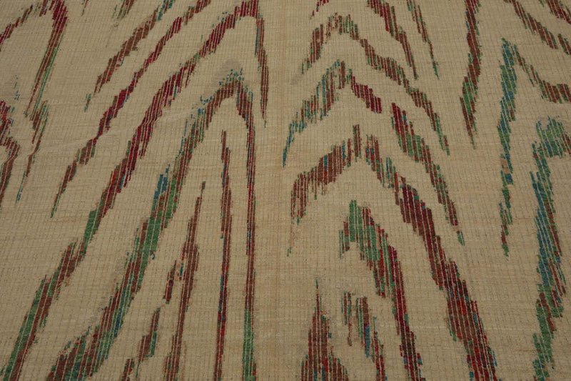 8’5”x11’6" Hand Knotted 100% Wool Peshawar Modern Oriental Area Rug Beige