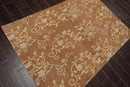 3'11'' x 5'11'' Hand Knotted Tibetan 100% Wool Scrolls Oriental Area Rug Caramel
