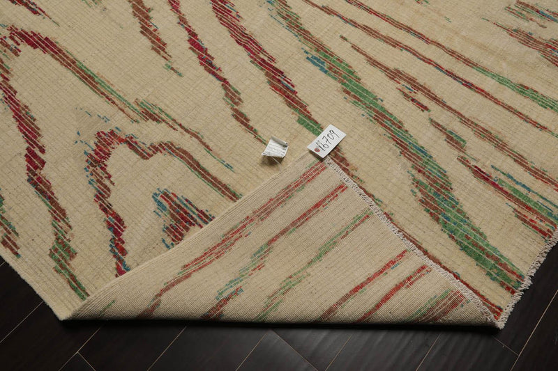 8’5”x11’6" Hand Knotted 100% Wool Peshawar Modern Oriental Area Rug Beige