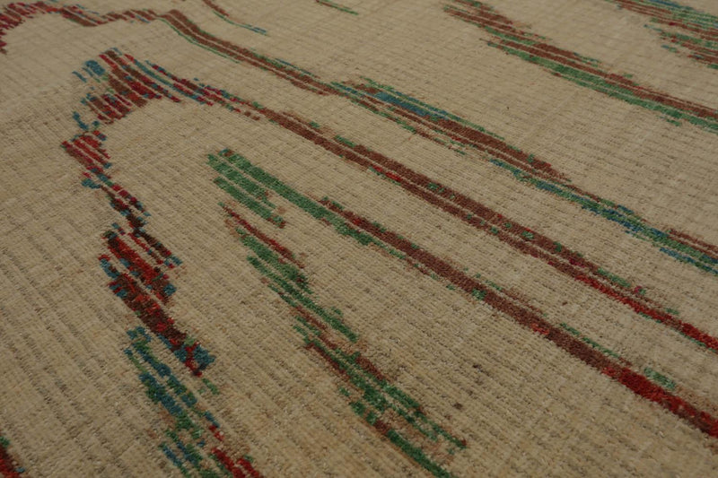 8’5”x11’6" Hand Knotted 100% Wool Peshawar Modern Oriental Area Rug Beige