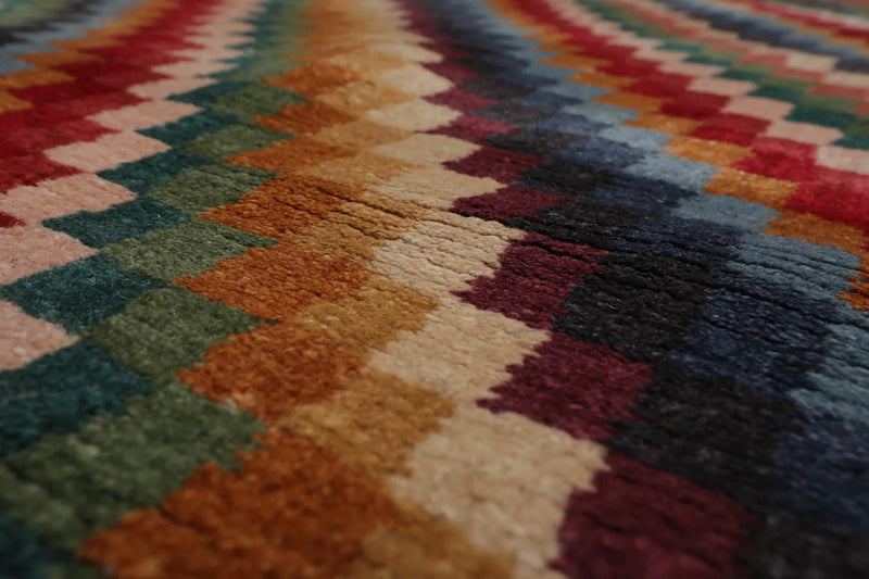 2'9''x12'2'' Runner Red Hand Knotted Tibetan 100% Wool Designer Modern & Contemporary Oriental Area Rug