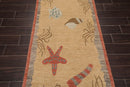 3'1" x 8'11" Runner Hand Knotted Tibetan Wool Designer Plus Pile Area Rug Beige
