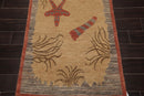 3'1" x 8'11" Runner Hand Knotted Tibetan Wool Designer Plus Pile Area Rug Beige