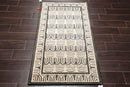 3' x 4'11" Hand Knotted Tibetan Wool & Silk Hip Designer 200 KPSI Area Rug Cream