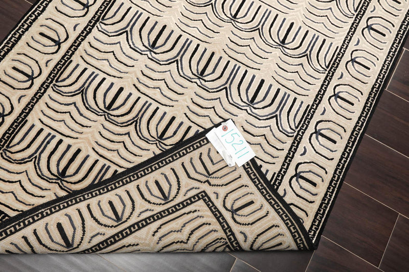 3' x 4'11" Hand Knotted Tibetan Wool & Silk Hip Designer 200 KPSI Area Rug Cream