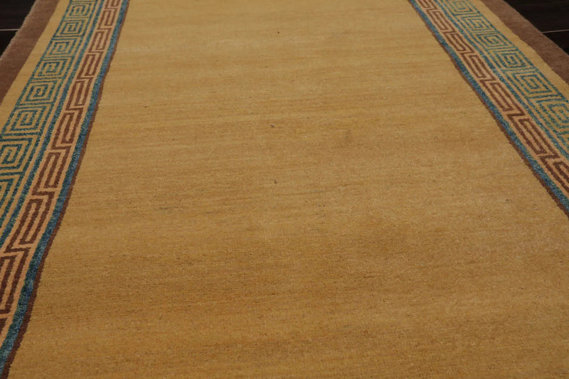 2'10''x13'10' Runner Gold, Brown Hand Knotted Tibetan 100% Wool Michaelian & Kohlberg Traditional Oriental Area Rug Light