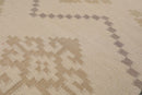 3'1'' x 4'11" Hand Knotted Dhurry 100% Wool Southwestern Oriental Area Rug Beige