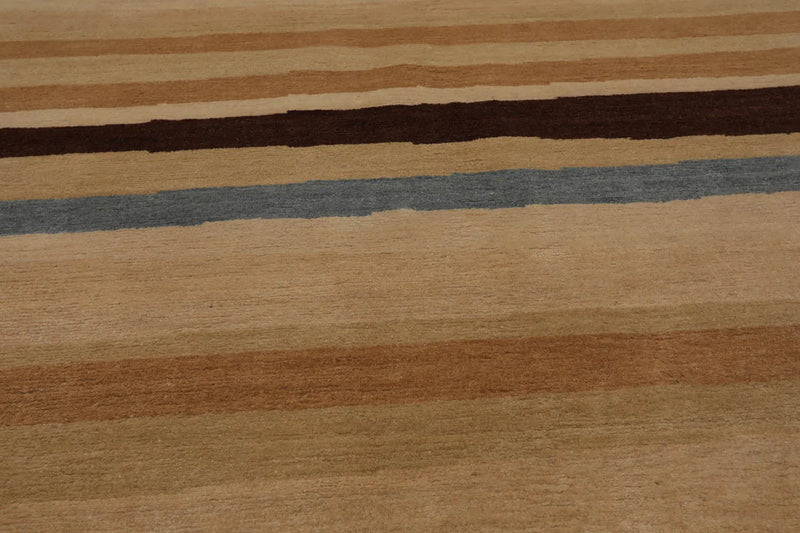 4x6 Beige, Tan Hand Knotted Tibetan 100% Wool Modern & Contemporary Oriental Area Rug