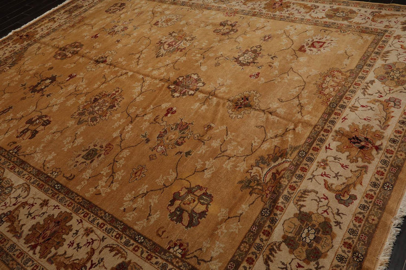 9’4” x 11’8" Authentic Hand Knotted Wool Turkish Oushak Area Rug Caramel