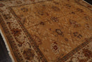 9’4” x 11’8" Authentic Hand Knotted Wool Turkish Oushak Area Rug Caramel