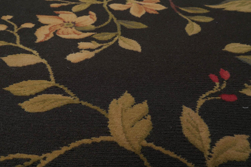 8’3”x9’11" Hand Knotted Wool French Aubusson Savonnerie Area Rug Green