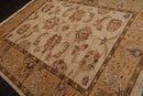 7’11”x9’4" Authentic Hand Knotted Wool Turkish Oushak Oriental Area Rug Beige