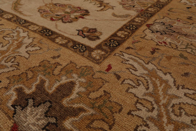 7’11”x9’4" Authentic Hand Knotted Wool Turkish Oushak Oriental Area Rug Beige