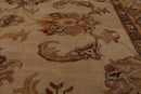 7’11”x9’4" Authentic Hand Knotted Wool Turkish Oushak Oriental Area Rug Beige
